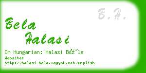 bela halasi business card